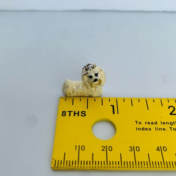 Sterling Silver 925 Shih Tzu Dog Enamel Pendant Charm Small - Picture 6 of 7
